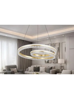 Vivense Tomris LED Avize, Gold, 50 cm
