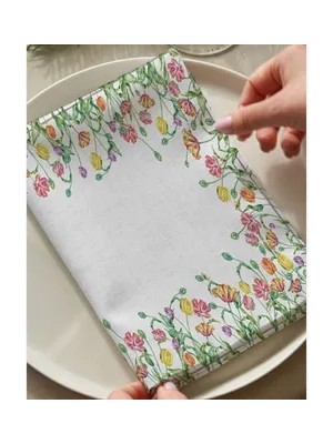 Vivense Lale Festivali Pamuklu Dört Adet Peçete