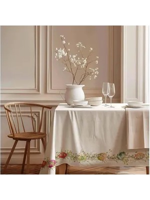 Vivense Renkli Yumurta Pamuk Masa Örtüsü, 100X100 cm