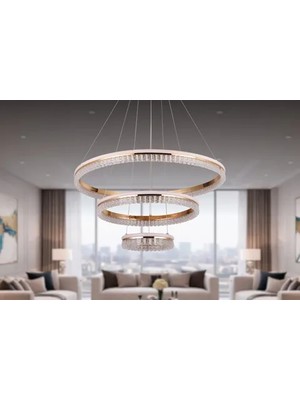 Vivense Milan Üçlü LED Sarkıt Avize, Gold