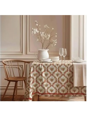 Vivense Yılbaşı Çelenkleri Pamuk Masa Örtüsü, 100X100 cm