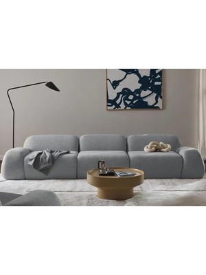 Vivense Roza Bukle Modüler Üçlü Koltuk, Açık Mavi