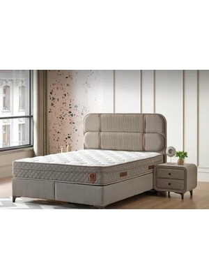 Vivense Dark Baza Başlık Yatak Seti, Açık Kahverengi, 150X200