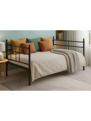 Vivense Soho Daybed Tek Kişilik Siyah, Metal Karyola, 90X190