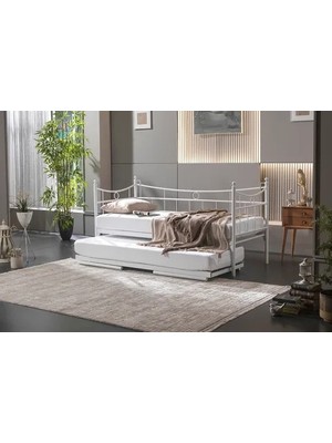 Vivense Daily Daybed Metal Yavrulu Karyola, Beyaz, 90X200