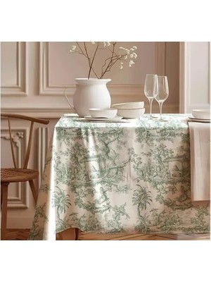 Vivense Yeşil Panorama Pamuk Masa Örtüsü, 100X100 cm