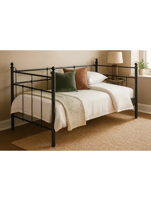 Vivense Lalas Daybed Metal Karyola, Siyah, 90X200