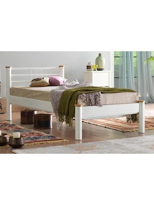 Vivense Kappis S Metal Karyola, Beyaz, 90X190