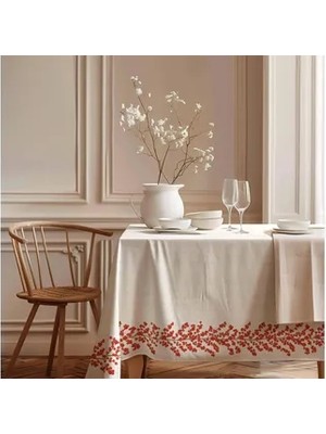 Vivense Kokina Şeridi Pamuk Masa Örtüsü, 100X100 cm