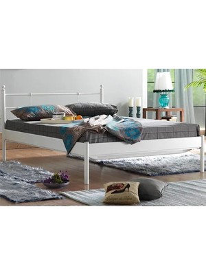 Vivense Lalas S Metal Karyola, Beyaz, 150X200