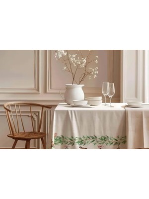Vivense Yeni Yıl Sofrası Pamuk Masa Örtüsü, 100X100 cm