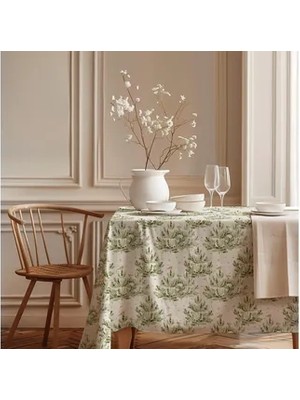 Vivense Zarif Çam Pamuk Masa Örtüsü, 100X100 cm