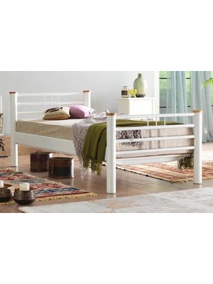 Vivense Kappis Metal Karyola, Beyaz, 90X190