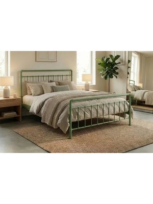 Vivense Odin Metal Karyola, Yeşil 120X200