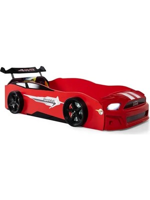 Vivense Mustang Arabalı Yatak Sport Işıklı Yatak, Kırmızı