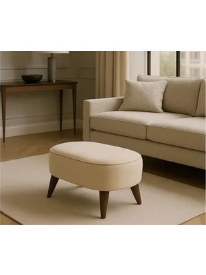 Vivense Oval Puf, Krem