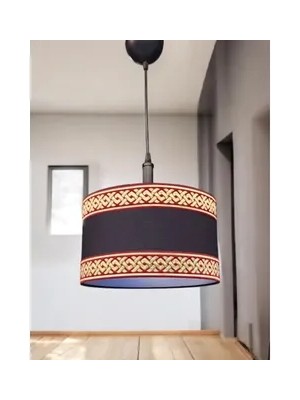 Vivense Bordo Gold Dokuma Şeritli Sarkıt Avize, Siyah