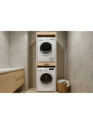 Vivense Fika Çamaşır ve Kurutma Makinesi Dolabı, Beyaz Rota