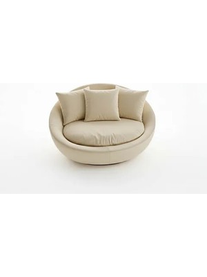 Vivense Ruby Yuvarlak Döner Berjer, Ekru