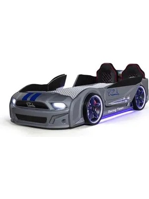 Vivense Mustang Arabalı Full Ledli Kumandalı Müzikli Yatak, Gri