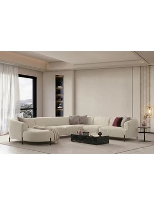 Vivense Armoni Large Köşe Koltuk, Beyaz, Sol