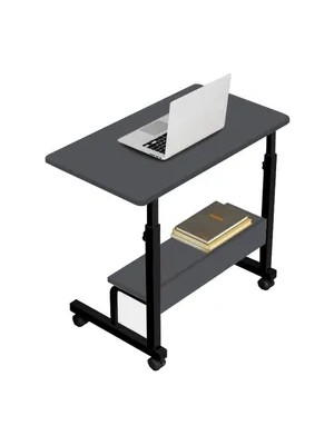 Vivense Yükseklik Ayarlı Raflı Laptop Sehpası, Antrasit, 70X40