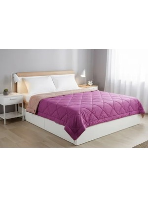 Vivense Dormeur Polycotton Yorgan Fırçalı Çift Kişilik, Fuşya
