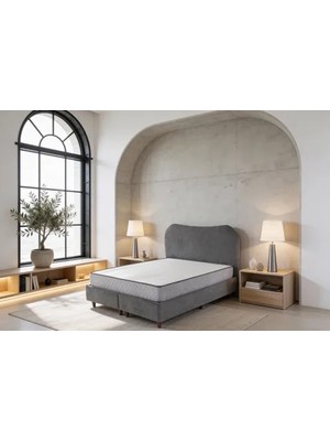 Vivense Luna Trend Baza ve Başlık Seti, Gri, 150X200