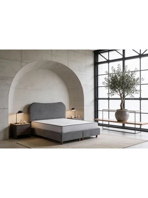 Vivense Luna Trend Baza ve Başlık Seti, Gri, 140X200