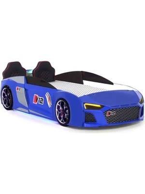 Vivense Audi Full Ledli Kumandalı ve Müzikli Arabalı Yatak, Mavi