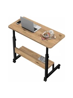 Vivense Yükseklik Ayarlı Raflı Çalışma Masası, Atlantik Çam, 80X40