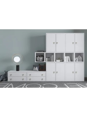 Vivense Bk Çok Amaçlı Dolap, 8 Kapaklı, Pnr