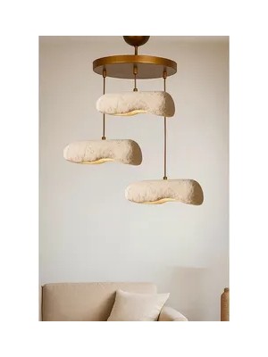 Vivense Sedra Handmade Üçlü Karbon Beton Avize
