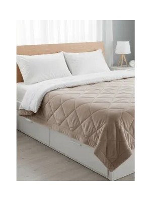 Vivense Dormeur Polycotton Yorgan Fırçalı Çift Kişilik, Cappuccino