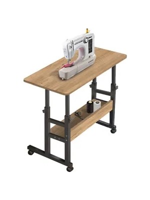 Vivense Yükseklik Ayarlı Dıkış Makınesı Sehpası, Çam, 80X40