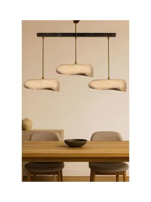 Vivense Creamelith Handmade Üçlü Karbon Beton Avize