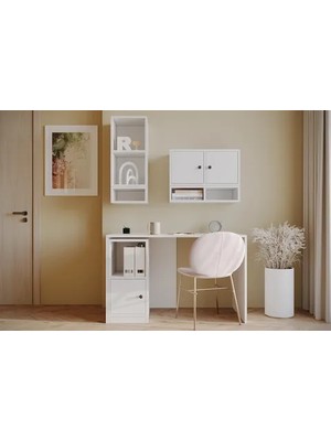 Vivense Çok Fonksiyonlu Modern Çalışma Masası, Kapaklı