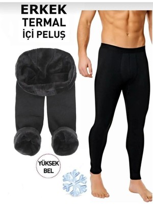 Erkek Içi Peluş Termal Tayt Kışlık Peluşlu Polarlı Likralı  Polar Termal Içlik