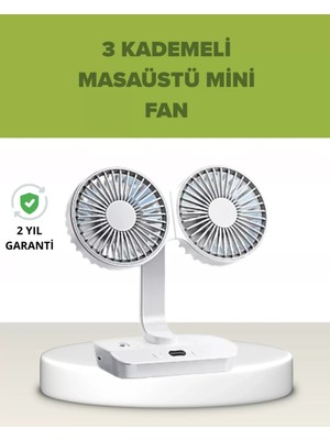 Midas Toptan Home Çift Kafalı Masaüstü ve Duvar Tipi Sessiz USB Şarjlı Fan