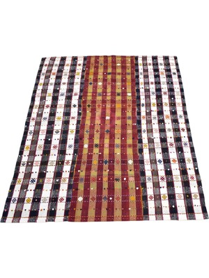 Zehra Abla Halı Vintage El Dokuma Otantik Reyhanlı Adana Pamuklu Yün Kilim 7265