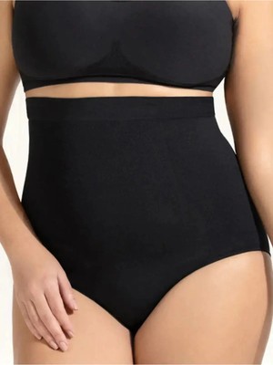 Kadın Siyah Toparlayıcı Kilot Boxer Slip Korse Düz Desen ve Regular Kalıp ile Gün Boyu Konfor