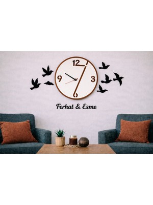 Kişiye Özel 40 cm Modern Salon Saati Tasarımı NO1003