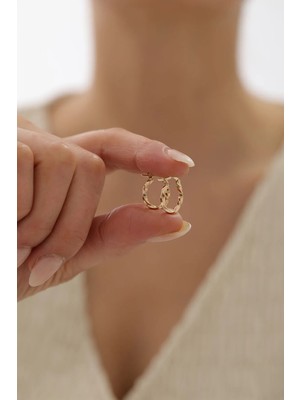 Yavuz Kuyumculuk 14 Ayar Altın Burgu Halka Küpe