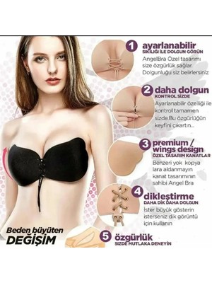 Kadın Sihirli Sütyen Şekillendirici Silikon Yapışkanlı Kelebek Sütyen ve Dikişsiz Magic Bra Sütyen