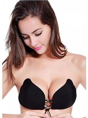 Askısız Dikişsiz Dolgun Gösteren Silikon Yapışkanlı Kelebek Sütyen-