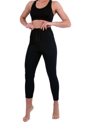 Kadın Sauna-Tayt Model Yüksek Bel Agraflı Sauna Termal Tayt