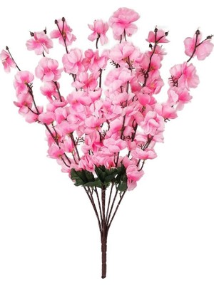 Nettenevime Pembe Yapay Çiçek Bahardalı Japon Kiraz Çiçeği 9 Dallı Kumaş Demet 57 cm