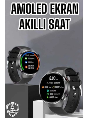 Calperia Akıllı Saat Bluetooth Bağlantılı Amoled Ekran Uyku ve Sağlık Takibi