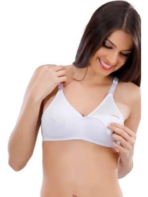 Modanı Seç Penye Pamuklu Emzirme Sütyeni Beyaz