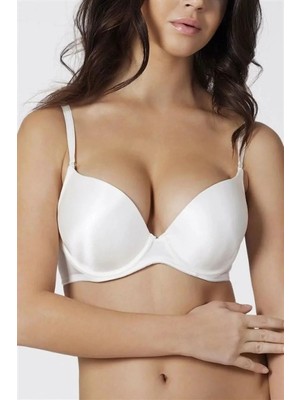 Modanı Seç Orkide Kadın Ekru 2 Beden Büyüten Full Push-Up Dolgulu Sihirli Destekli Sütyen Reina